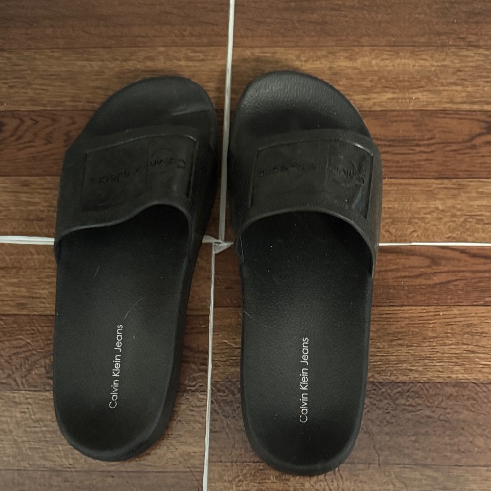 Calvin Klein Black Slide Sandals